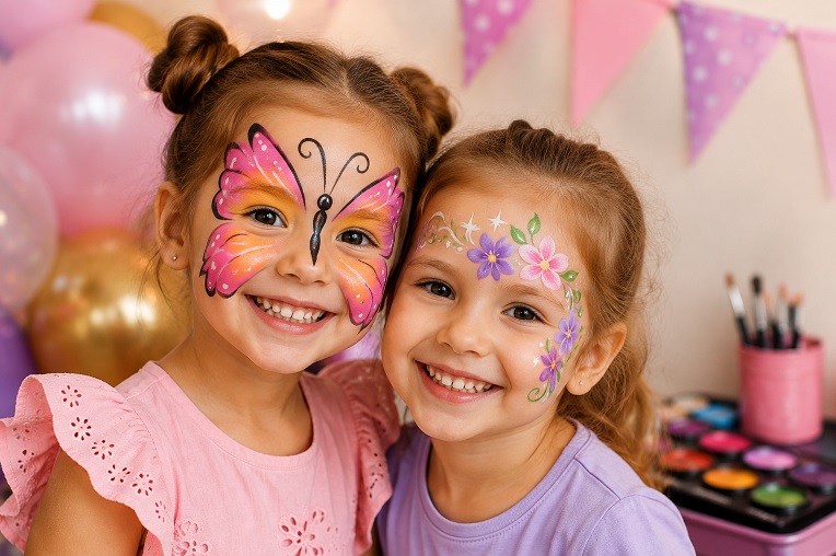 Free face painting for young children during Elegance Beauty anniversary celebrations
